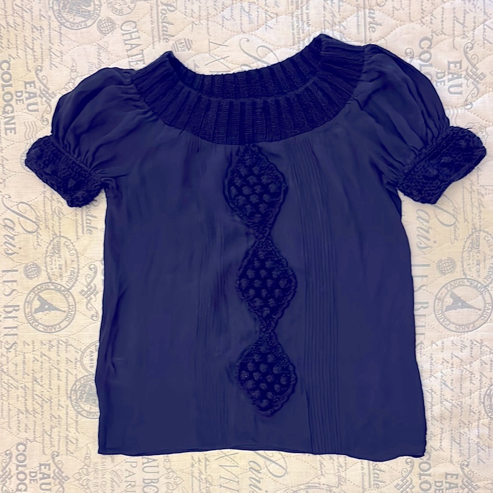 MINT StylishDark  Blue Off-Shoulder Blouse